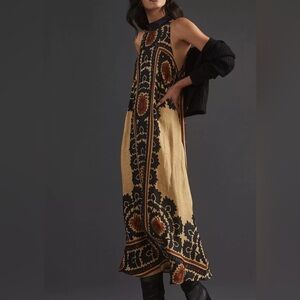 Farm Rio Cuff Neck Sleeveless Maxi Dress